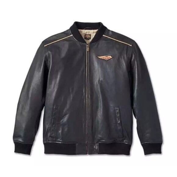 Harley-Davidson 120th Anniversary Leather Bomber Jacket Mens 2XL